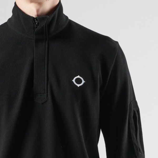 Ma.strum Funnel Longsleeve Polo Zwart
