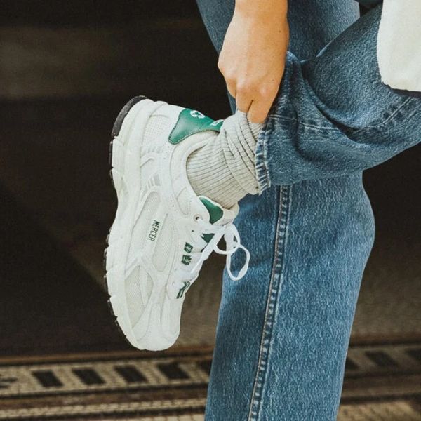Mercer Amsterdam The Re-Run Nappa Sneaker Wit/Groen
