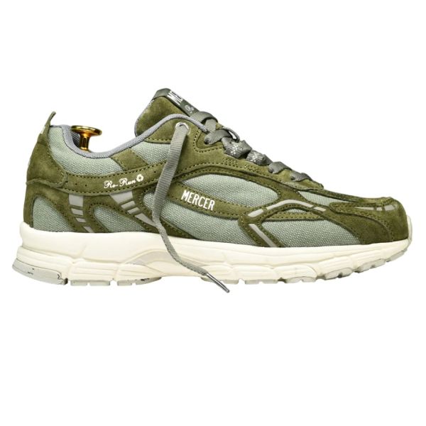 Mercer Amsterdam The Re-Run Washed Canvas Sneaker Donker Groen