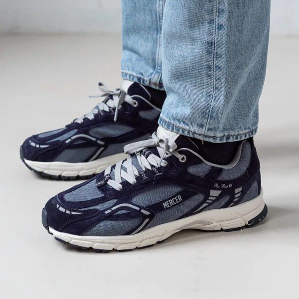Mercer Amsterdam The Re-Run Washed Canvas Sneaker Navy