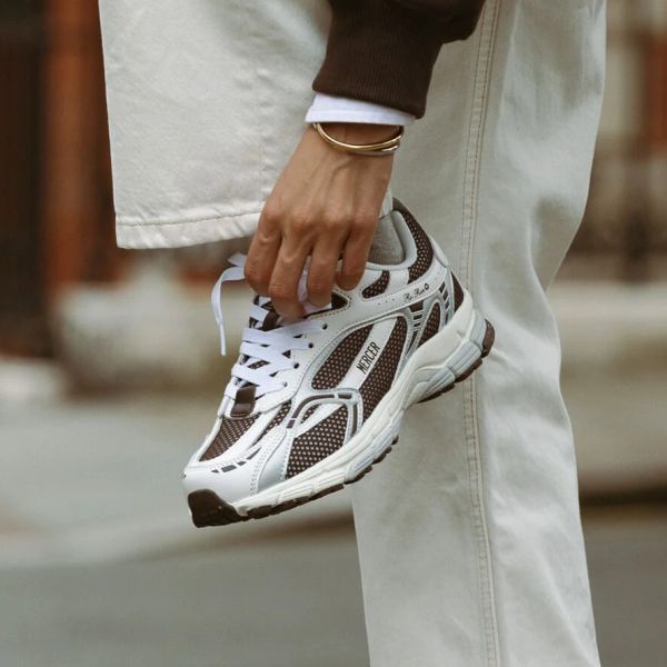 Mercer Amsterdam The Re-Run White Silver Sneaker Wit/Bruin