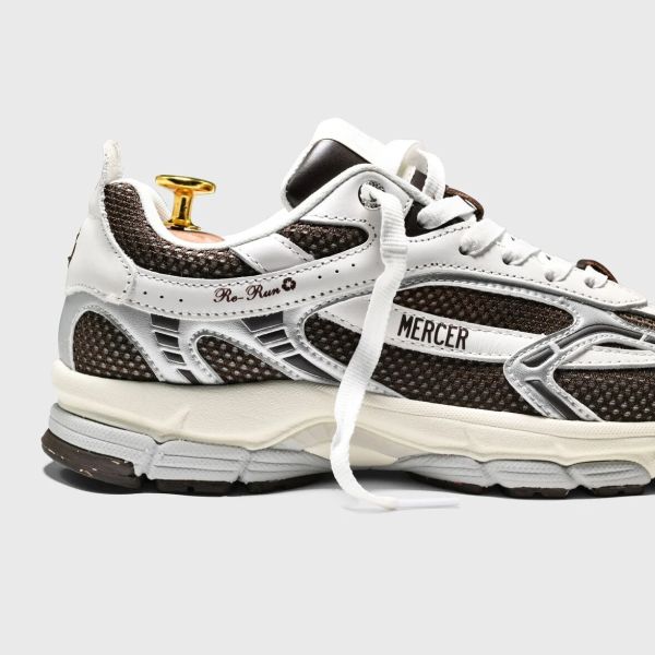 Mercer Amsterdam The Re-Run White Silver Sneaker Wit/Bruin