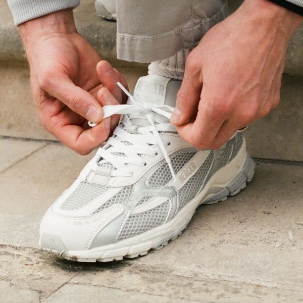 Mercer Amsterdam The Re-Run White Silver Sneaker Wit/Grijs