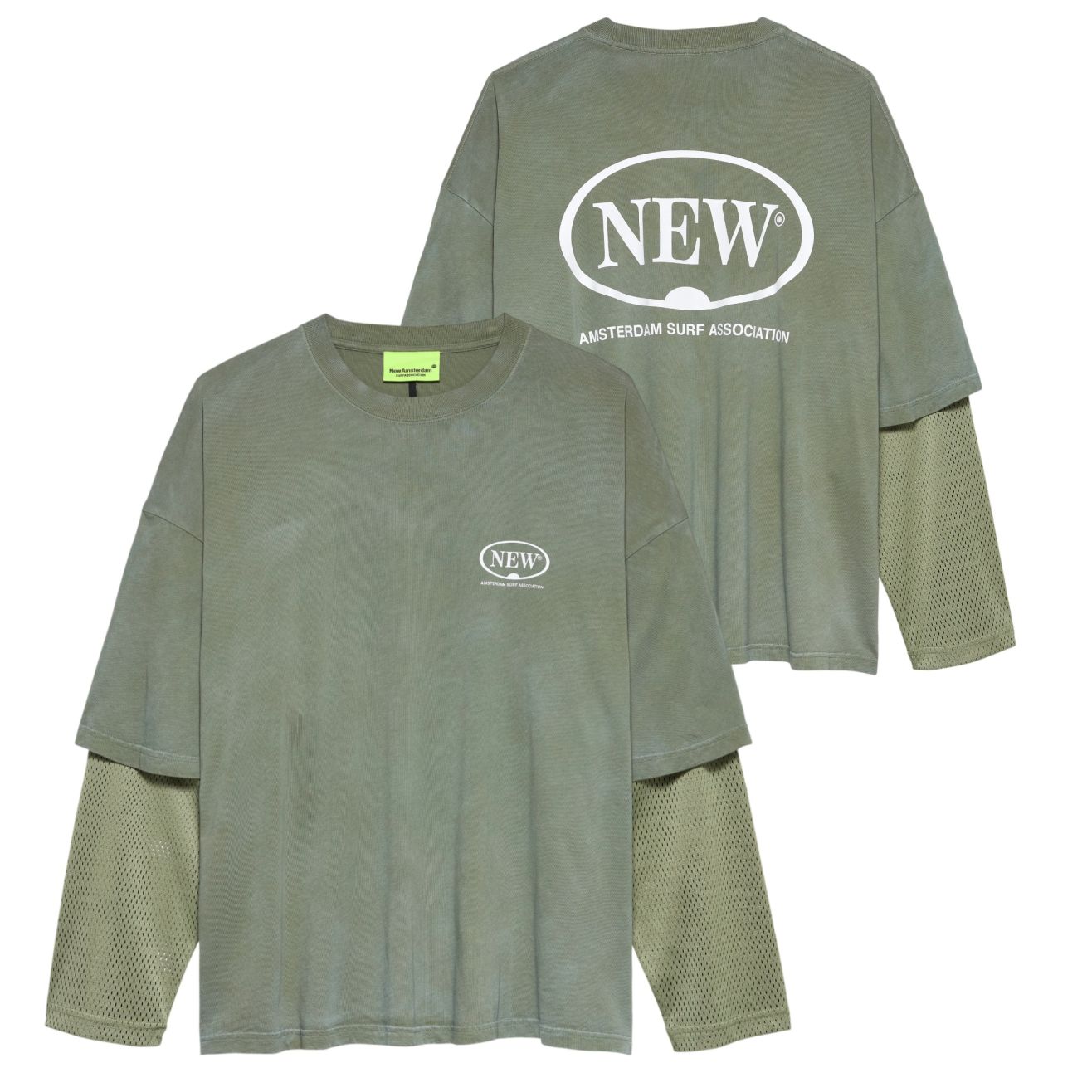 New Amsterdam Surf Association Double Layer Longsleeve T-shirt Groen