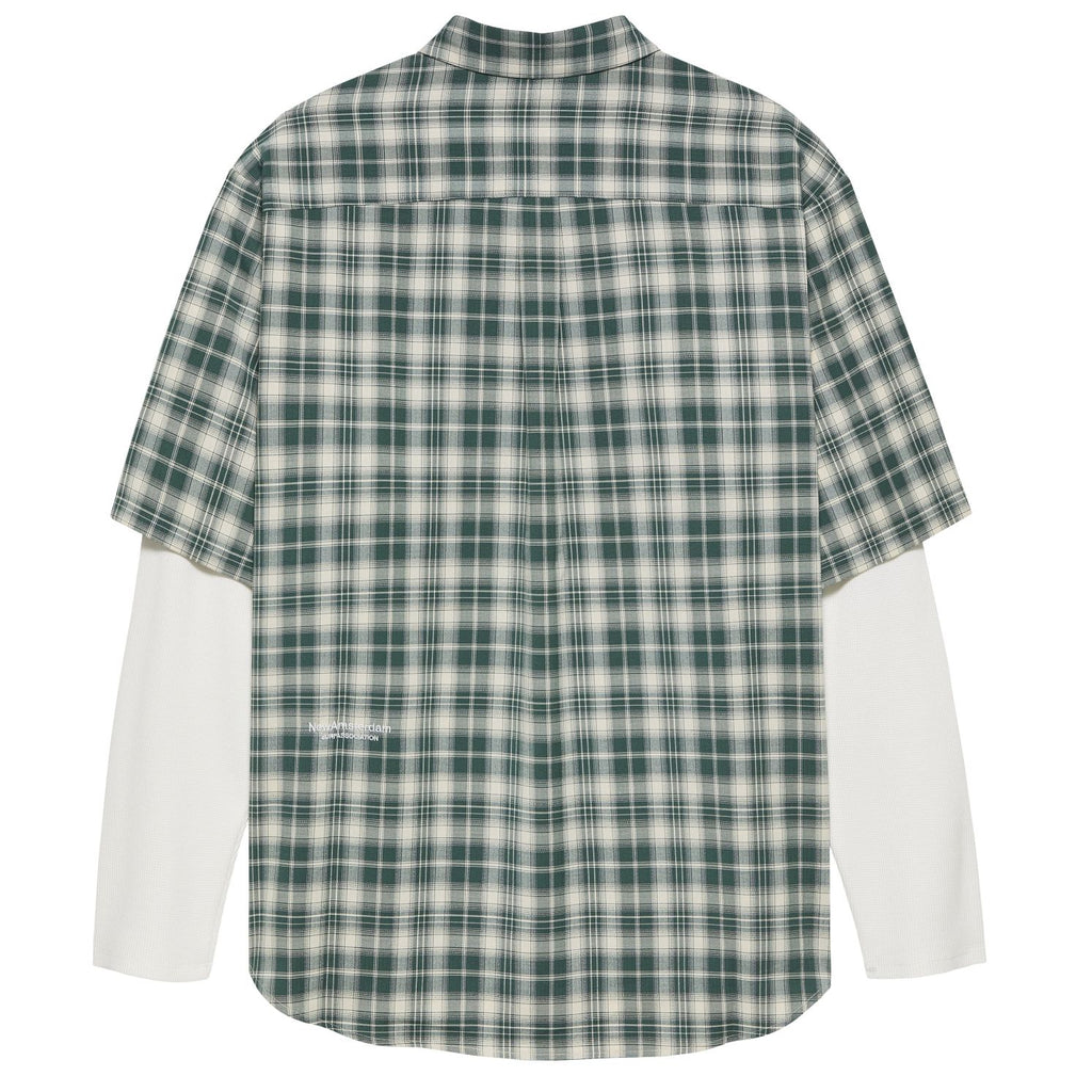 New Amsterdam Surf Association Double Layer Overhemd Groen/Wit