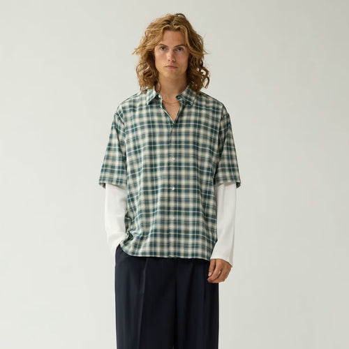 New Amsterdam Surf Association Double Layer Overhemd Groen/Wit