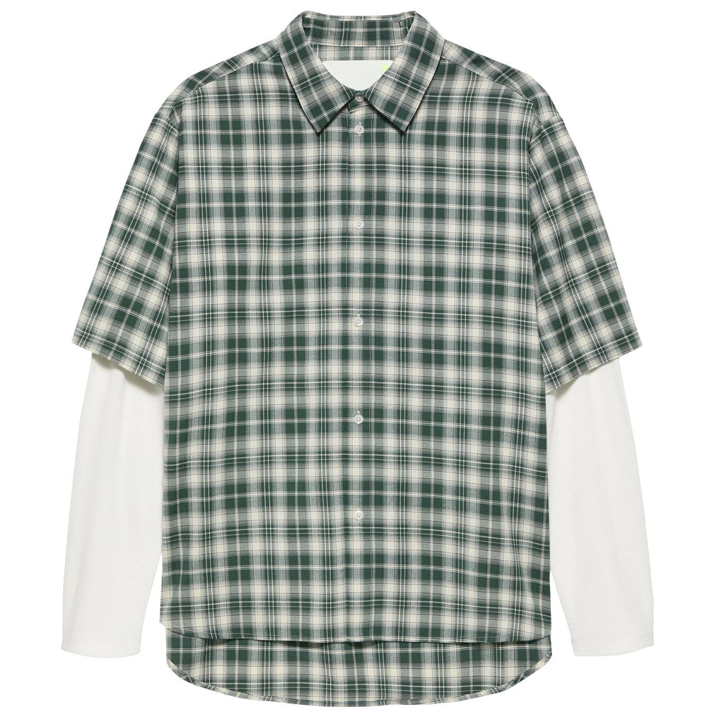 New Amsterdam Surf Association Double Layer Overhemd Groen/Wit
