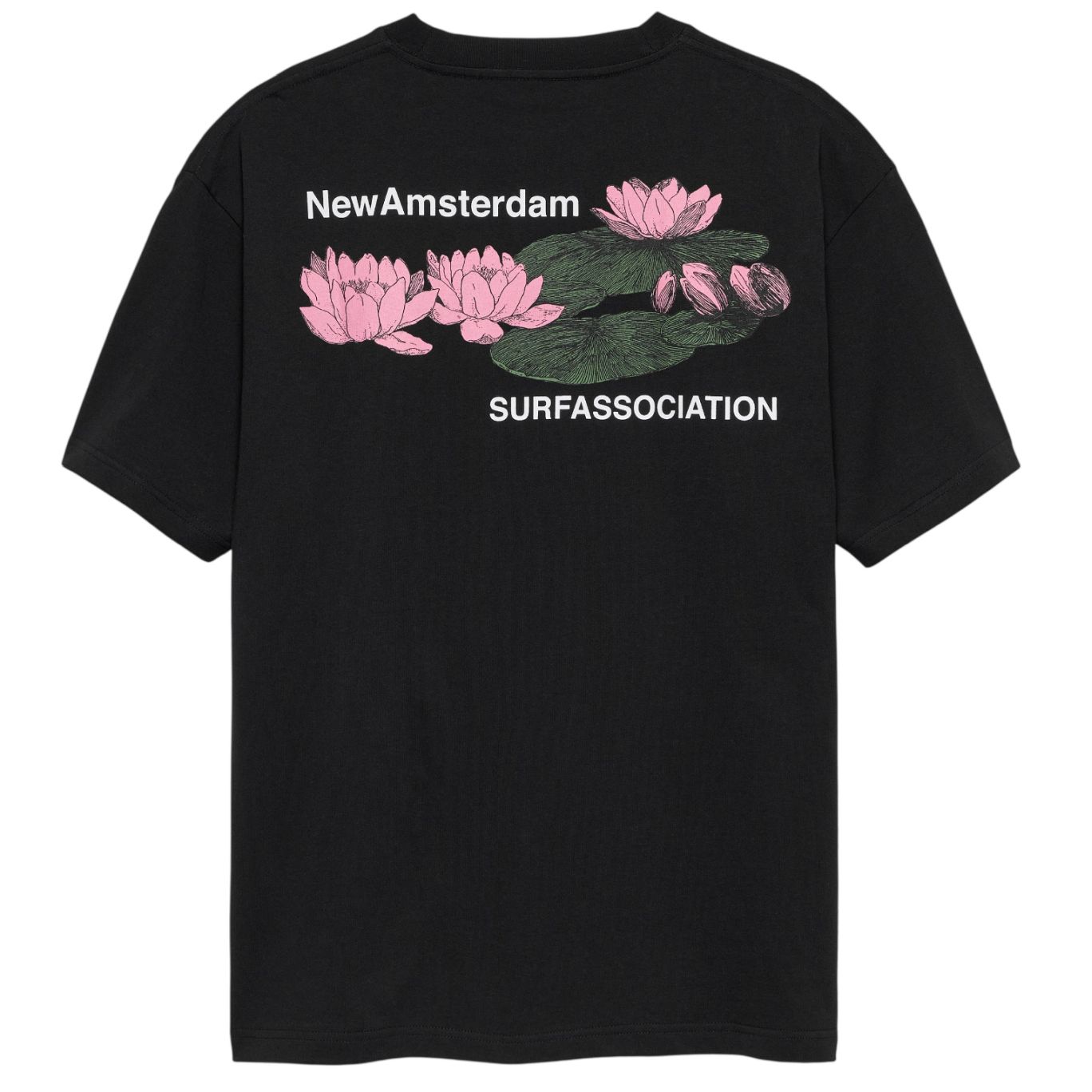 New Amsterdam Surf Association Lilies T-shirt Zwart