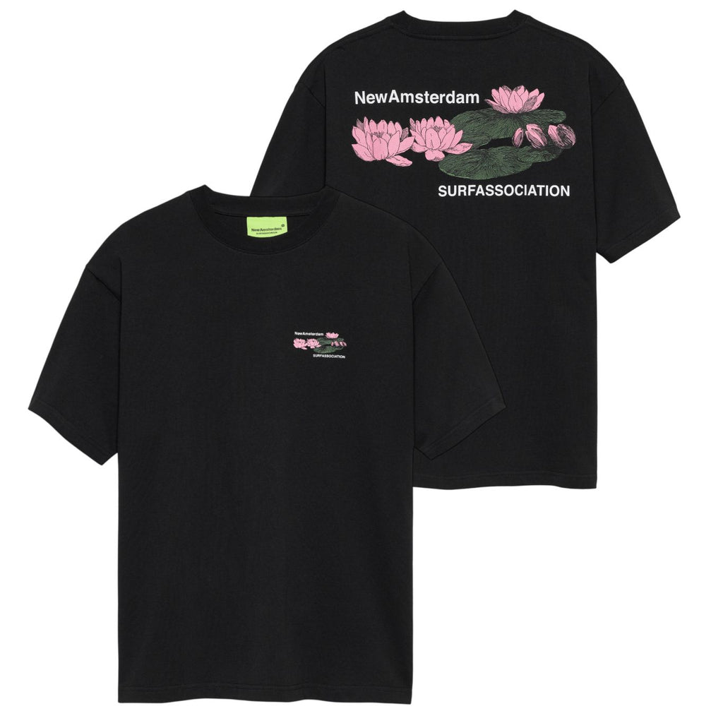 New Amsterdam Surf Association Lilies T-shirt Zwart