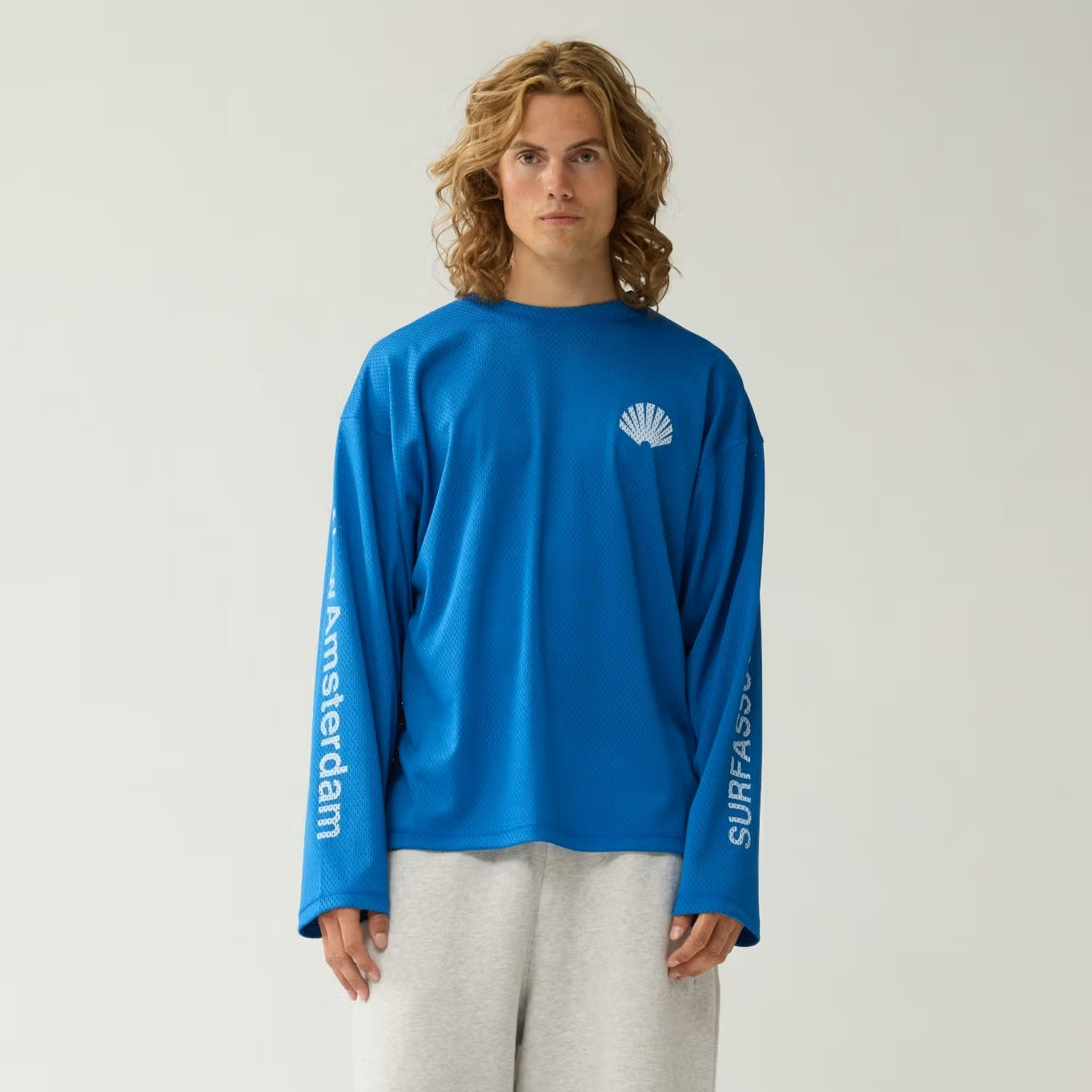 New Amsterdam Surf Association Mesh Logo Longsleeve T-shirt Blauw