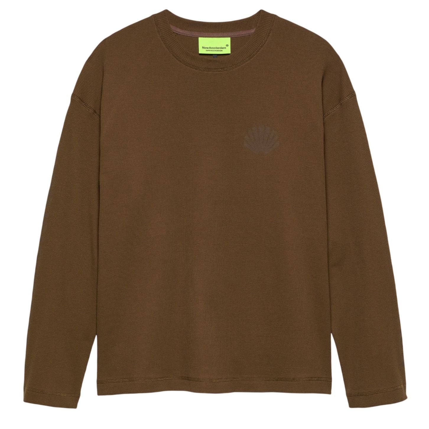 New Amsterdam Surf Association Logo Longsleeve Waffle T-shirt Bruin