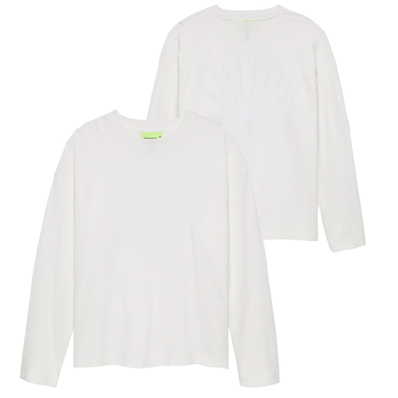 New Amsterdam Surf Association Logo Longsleeve Waffle T-shirt Wit