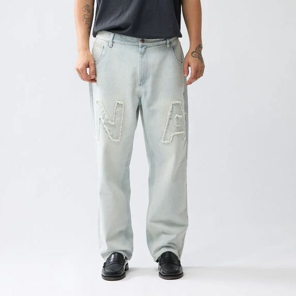 New Amsterdam Surf Association 252 Bleached Jeans Blauw