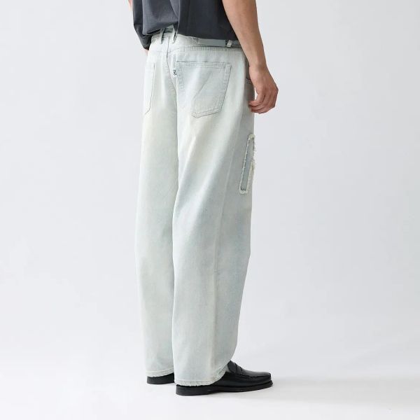New Amsterdam Surf Association 252 Bleached Jeans Blauw