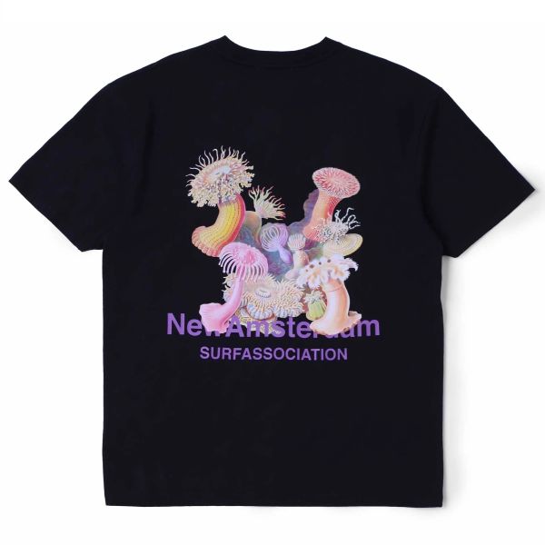 New Amsterdam Surf Association Anemone T-shirt Zwart