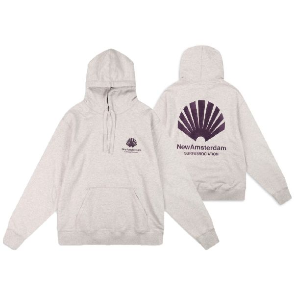 new amsterdam surf association logo hoodie grijs
