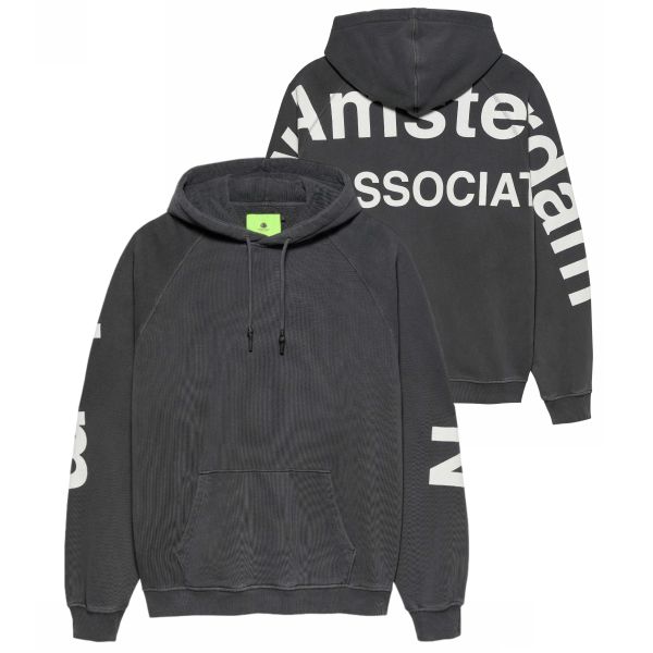 New Amsterdam Surf Association Logo Line Hoodie Antraciet