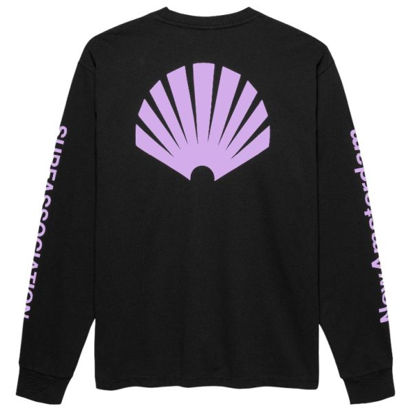 New Amsterdam Surf Association Logo Longsleeve T-shirt Zwart/Paars