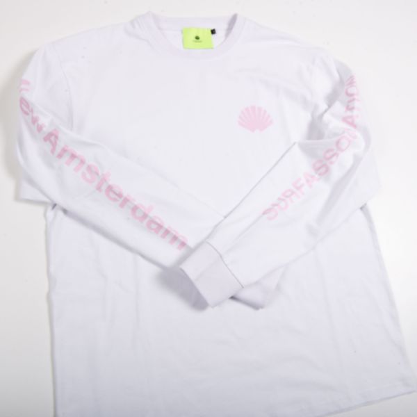 New Amsterdam Surf Association Logo Longsleeve T-shirt Wit