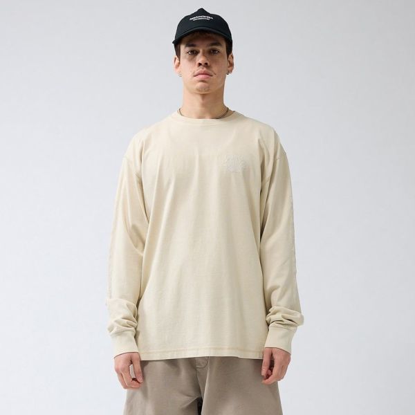 New Amsterdam Surf Association Logo Longsleeve Washed T-shirt Beige