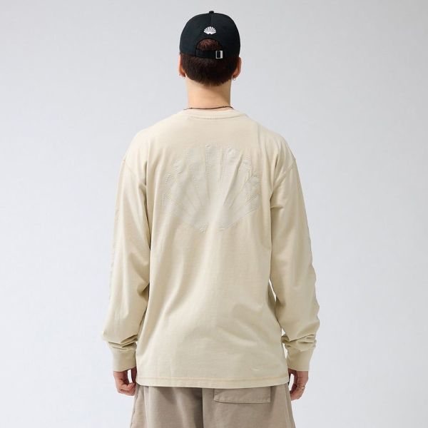 New Amsterdam Surf Association Logo Longsleeve Washed T-shirt Beige