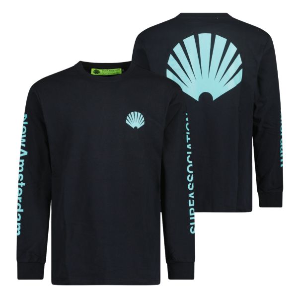 New Amsterdam Surf Association Logo T-shirt Lange Mouw Zwart