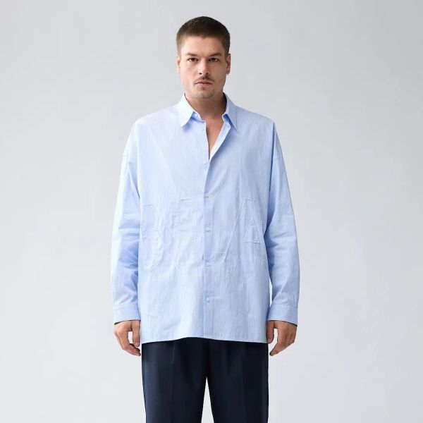 New Amsterdam Surf Association Na Fluid Stripe Overhemd Blauw