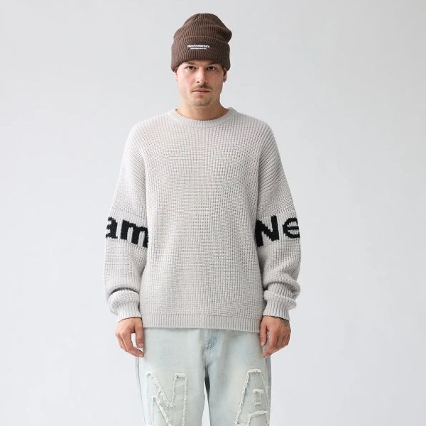 New Amsterdam Surf Association Name Knitted Sweater Grijs