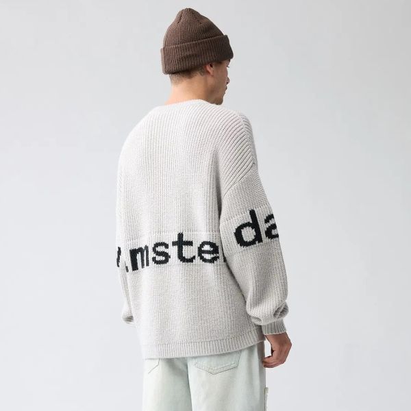 New Amsterdam Surf Association Name Knitted Sweater Grijs