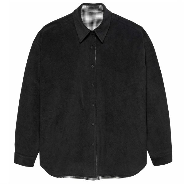 New Amsterdam Surf Association Reversible Fleece Overshirt Zwart/Wit