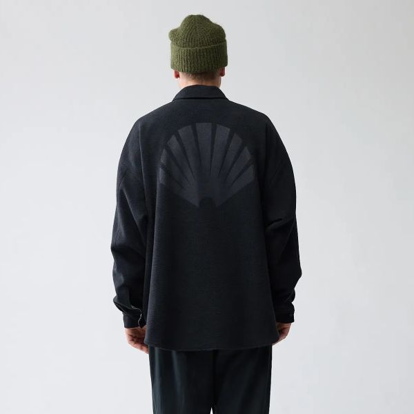 New Amsterdam Surf Association Reversible Fleece Overshirt Zwart/Wit