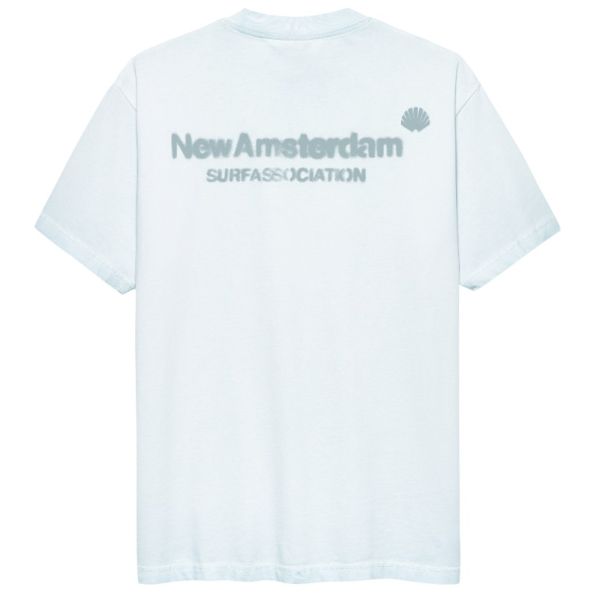 New Amsterdam Surf Association Sprayed Logo T-shirt Licht Blauw