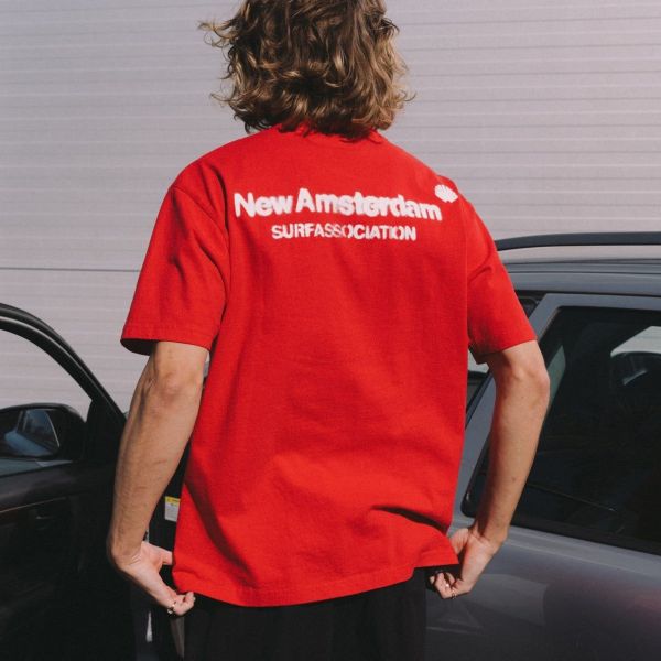 New Amsterdam Surf Association Sprayed Logo T-shirt Rood