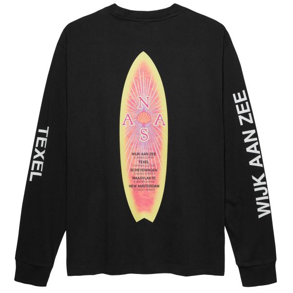 New Amsterdam Surf Association Surfboard Longsleeve T-shirt Zwart