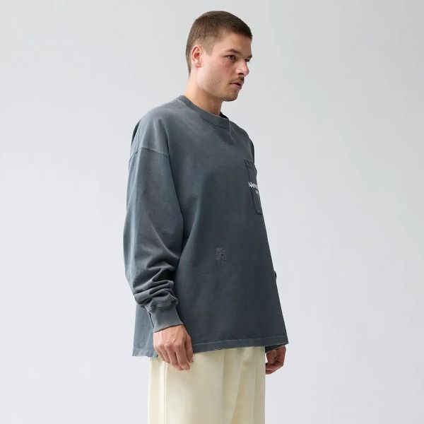 New Amsterdam Surf Association Throw Longsleeve T-shirt Antraciet
