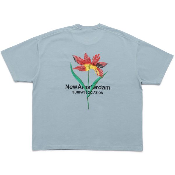 New Amsterdam Surf Association Waxed Tulip T-shirt Blauw