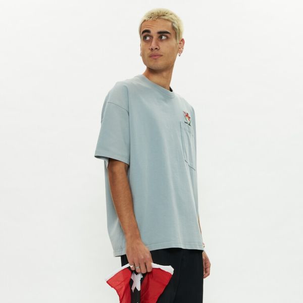 New Amsterdam Surf Association Waxed Tulip T-shirt Blauw
