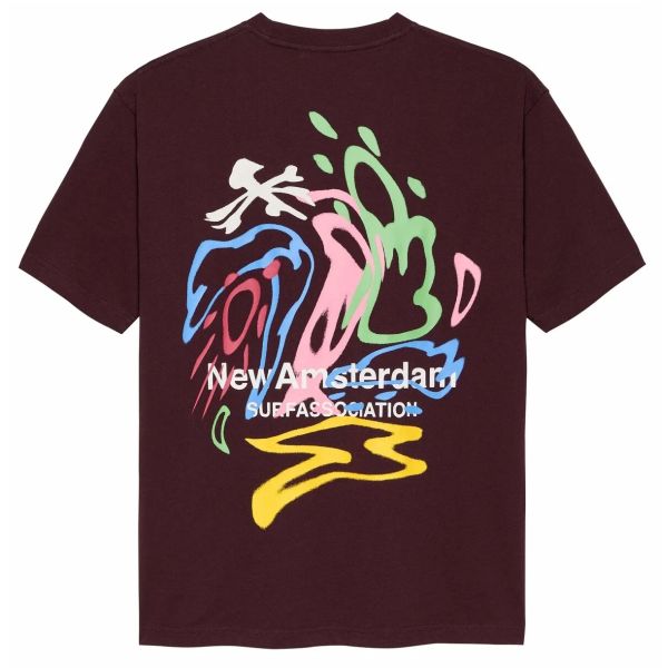 New Amsterdam Surf Association Weather Icons T-shirt Bordeaux