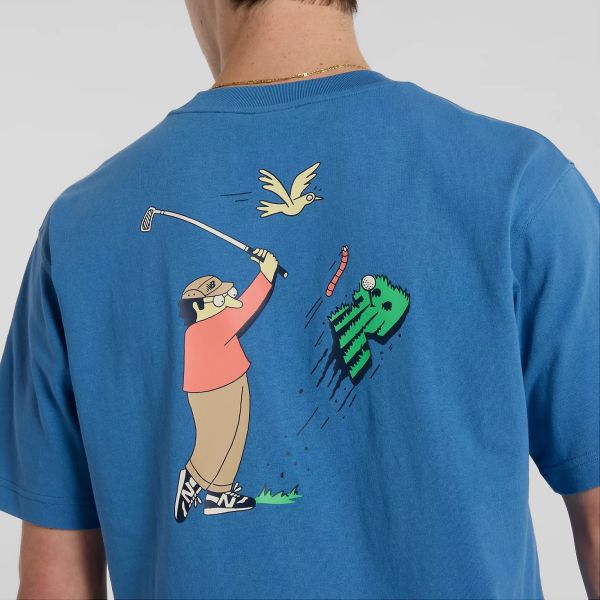 New Balance Athletics Golf Cartoon T-shirt Blauw