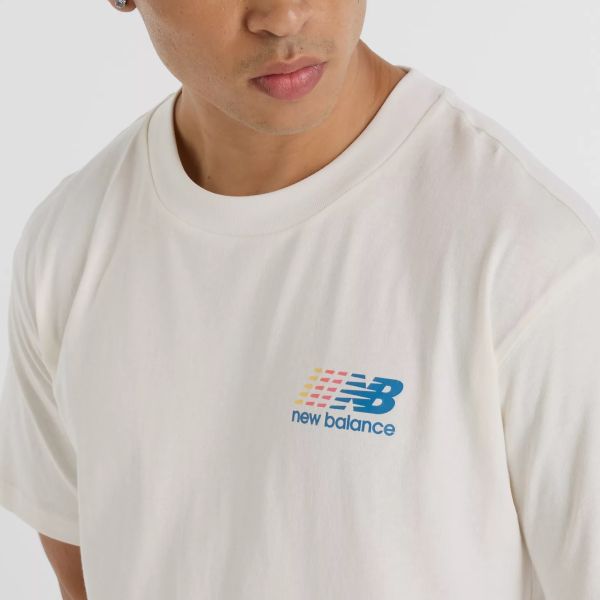 New Balance Athletics Multi Color Logo T-shirt Off White