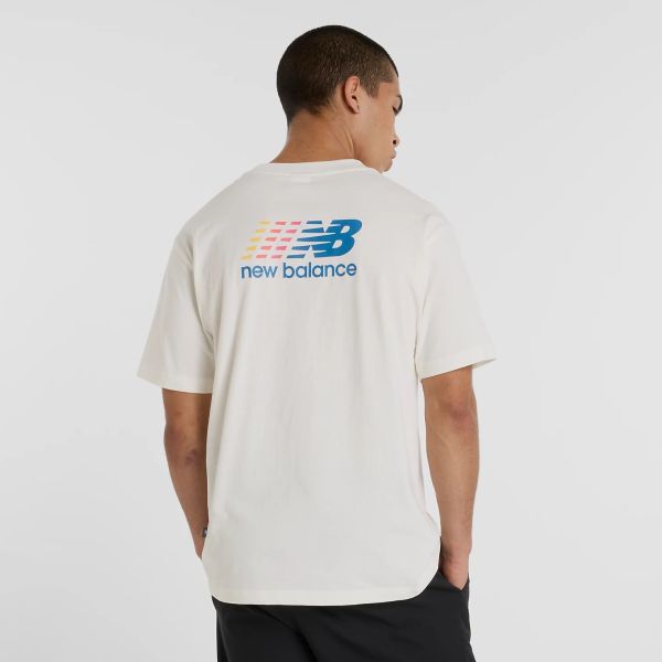 New Balance Athletics Multi Color Logo T-shirt Off White