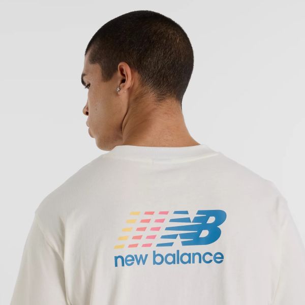 New Balance Athletics Multi Color Logo T-shirt Off White