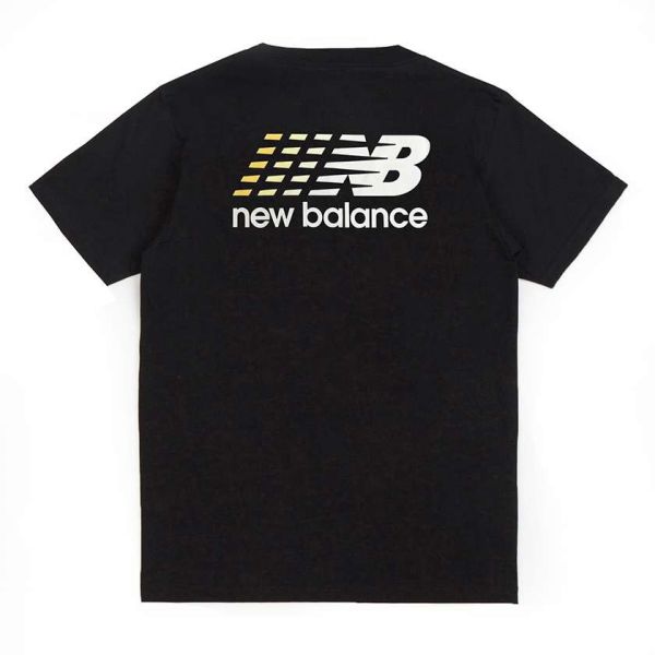New Balance Athletics Multi Color Logo T-shirt Zwart