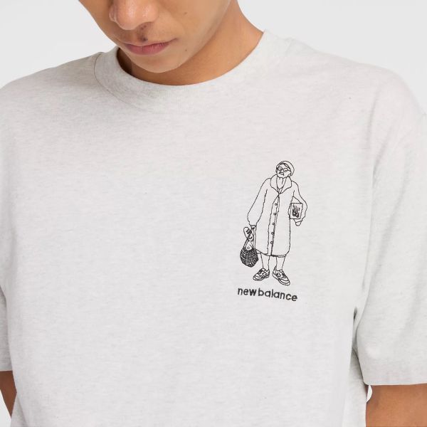 New Balance Athletics Relaxed Grandma T-shirt Grijs