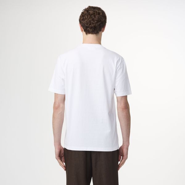 NN.07 Adam Print T-shirt Wit/Blauw