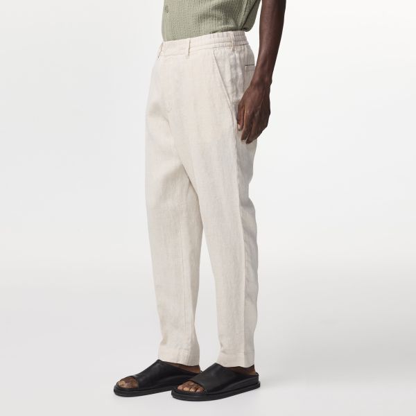 NN.07 Billie Linen Broek Off White