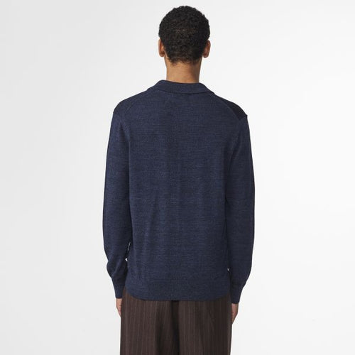 NN.07 Emerson Longsleeve Polo Navy