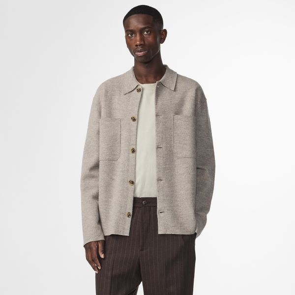 NN.07 Jonas Knit Overshirt Beige
