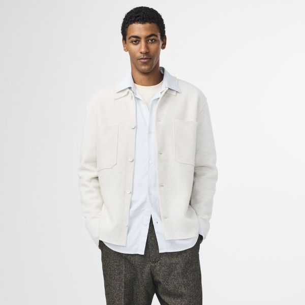 NN.07 Jonas Knit Overshirt Off White