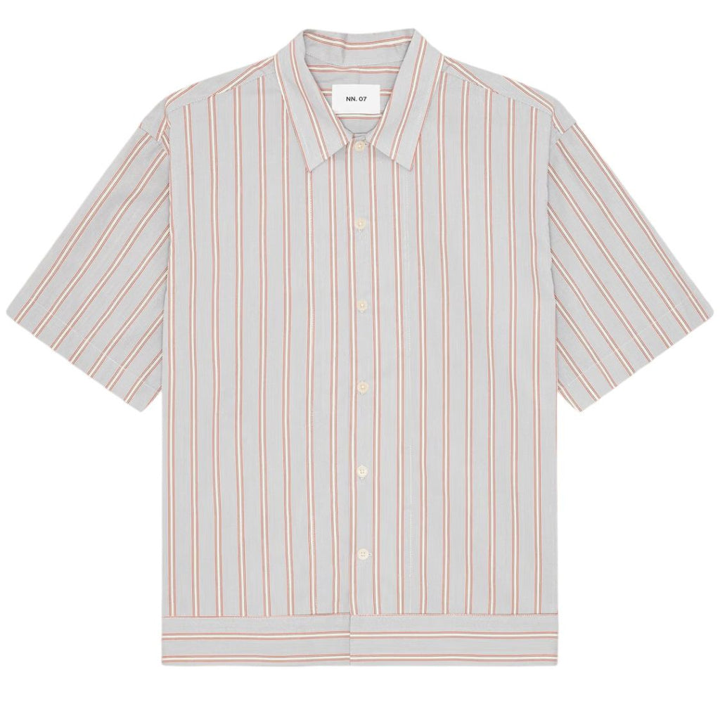 NN.07 Reed Striped Overhemd Blauw/Rood